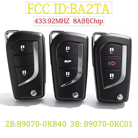 BaoJiangDd Car Key Fit For Toyota VIOS Hilux Fortuner YARIS COROLLA 433MHz 8A Chip FCCID : BA2TA 2B:
