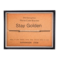 Morse Code Bracelet for Women Sterling Silver Beads on Silk Cord Secret Message Fuck Friendship Insp