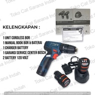BOSCH GSR 120-Li GEN 3 CORDLESS DRILL 12V BATTERY BOR CAS LISTRIK LENGKAP 2 BATERAI + CHARGER BOR CO