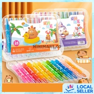 48 Color Rotating Oil Pastel Crayon Set - Washable, Non-Toxic Toddlers Silky Crayon Pen Capybara Kra