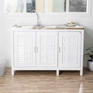 ตู้พร้อมอ่างซิงค์ 2 หลุม รุ่น C2S 5012 MB สีขาว |EA|