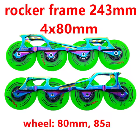 Roller skate frame rockered frame 243mm 4x80mm 85a wheel