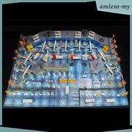 [AmlesoMY] 1Set Simulation Airport Scene Toy Airport Assembled Toys Aircraft Model
