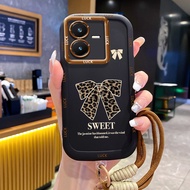 Case For VIVO Y22 Y22s Butterfly Phone Shockproof Strap