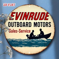 HELLOYOUNG Vintage Outboard Motor Metal Sign 7.87 Inch Man Cave Garage Décor