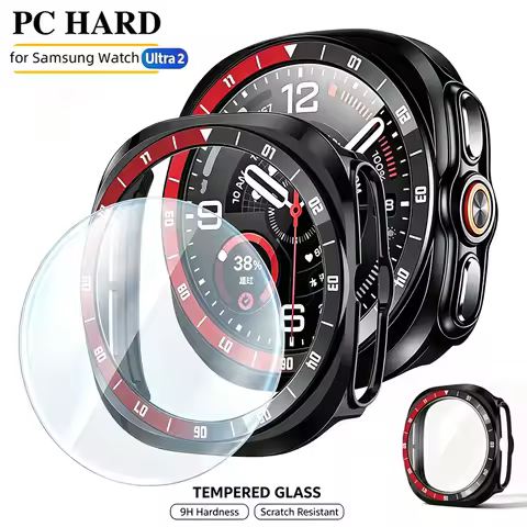 PC Case+Tempered Glass For Samsung Galaxy Watch Ultra 2 2026 Screen Protector Hard PC Case For Galax