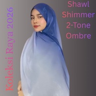 SCARF'D 2-Tone Ombre Premium Shimmer Glossy Shawl