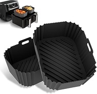 CEGOUT 2PCS Non-Stick Silicone Air Fryer Liners for Ninja DZ201/DZ401 DZ550 8-10 QT, COSORI 2 Basket