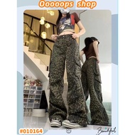 Women's Pants Leopard Cargo Jeans Multi-Card Bag Cylindrical Shape Beautiful Design Suitable For All