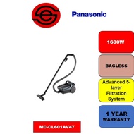 PANASONIC MC-CL601 POWERFUL 1600W CYCLONE BAGLESS CANISTER VACUUM CLEANER MC-CL601AV47