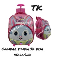 TAS TROLI ANAK TK/TAS TROLI ANAK EMBOS LED/TAS DORONG ANAK LUCU/TAS DORONG ANAK/TAS BAHU ANAK/TAS TR
