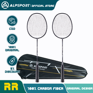 Raket Bulu Tangkis ALPSPORT RR Raket Bulu Tangkis 4U G5 Bahan Serat Karbon 22-25 Lbs dengan Tas Peny