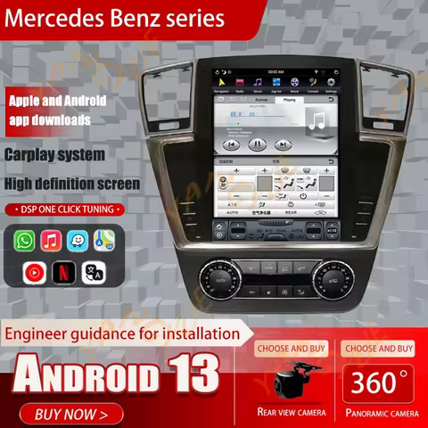 For Mercedes Benz ML GL Class 2006-2015 12.3" Android 13 Car Radio Wireless CarPlay Plug and Play Or