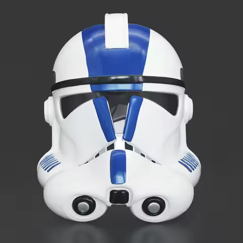 Star SW Blue Clone Soldier Trooper Helmet Hard PVC Full Head Wearable Cosplay Mask Standard Size Adu