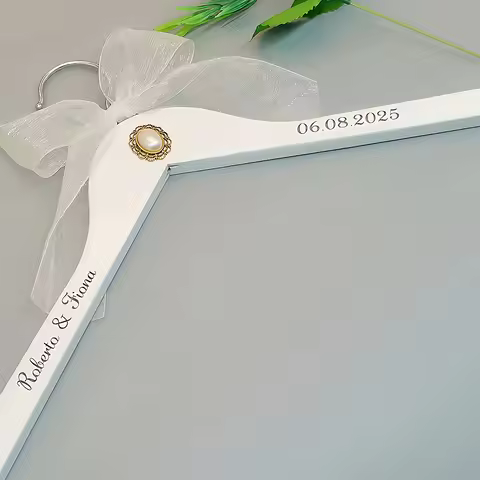 Custom Personalized Wedding Hanger, Groom and Bride Wedding Clothes Hangers,Wood Wedding Hanger,Groo