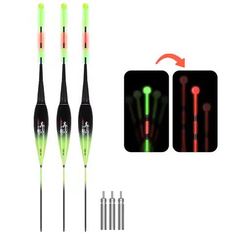 THKFISH 3pcs New Luminous Fishing Floats LED Electronic Night Fishing Bobbers Gravity Sensing Nano C