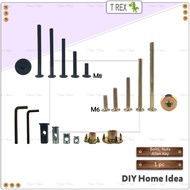 T Rex DIY JCBC JCBB Furniture Screw Bolt & Nut & Allen Key & T-Nut / Hex Hole Insert Wood Barrel Nut