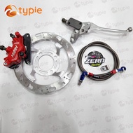 ชุดสุดคุ้ม4ชิ้น ปั๊มบนย่อ2021 + จานเจาะ (คละลาย) + ปั๊มโลโก้นูน สีแดง + สายเบรคzern เวฟ125R  เวฟ125S