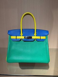 Hermes愛馬仕Birkin30三拼色 馬蹄刻印 定製版