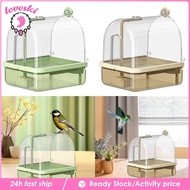 [Lovoski] Hanging Birds Bath Parrot Bathing Tub Cage Bird Shower Parrot Water Shower Bowl for Canary