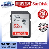 Sandisk 32GB Ultra SDHC Class 10 UHS-I Card 80Mbps SDSDUNC-032G-GN6IN