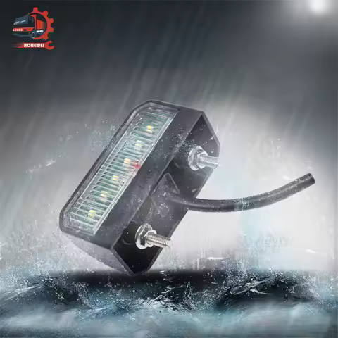 AOHEWEI 2x Waterproof 6 LEDs License Number Plate Lights Trailer Tail Number Rear Lamps 12-24V for B