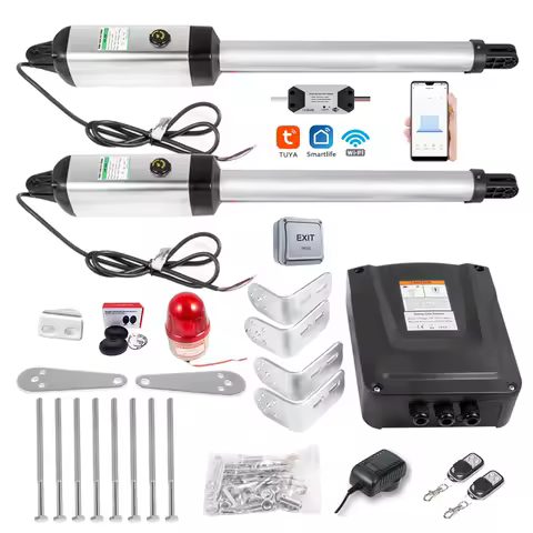 MK702 Dual Swing Gate Opener Heavy Duty Automatic Gate Opener Up to 440lbs & 18ft Long Gate AC Power