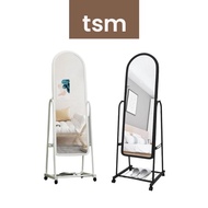 ♞TSM Adjustable Standing Mirror with Wheels | Cermin Panjang Berdiri | Cermin Bilik Panjang Besar Beroda✧