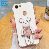 For OPPO F5 / OPPO F7 / OPPO F9 Plating Case Fashion cartoon violent bear Multifunction phone case
