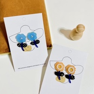 小野花耳環/手繪/熱縮片
