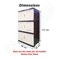 №▣✢3 Tier DIY Plastic Cabinet Almari Baju Almari Plastik Serbaguna 3 Tingkat Storage Cabinet[LIMIT 1 UNIT TO 1 ORDER]