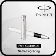 Parker IM Lacquered White Rollerball Pen With Chrome Trim Fine Point (Free Name Engraving)