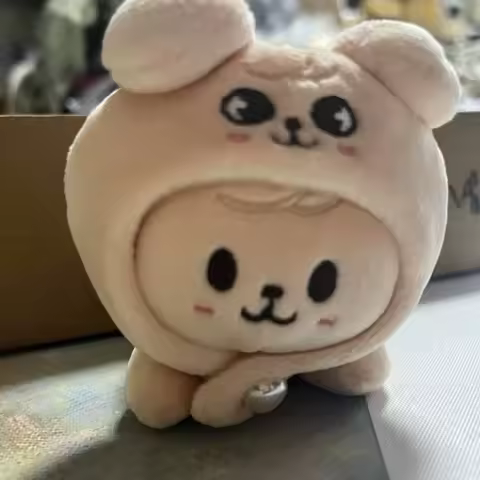 SKZOO Stray Kids Lying Down Wearing Hat Cartoon Plush Keychain Backpack Ornament Felix HyunJin Chan 