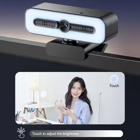 Full HD 4K 1080P PC Laptop For Computer PC Web Camwith Microphone With Light Webcam Live Streaming F