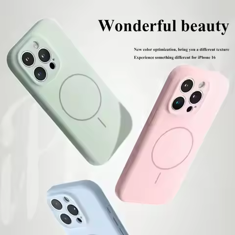 For Magsafe For iPhone 17 Pro Max Magnetic Silicone Case for iPhone 12 13 14 15 Pro 16 Max Plus Shoc