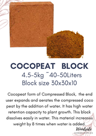 Cocochips/Cocopeat/Coco chips/Coconut Chips Block ~30x30x10cm Compressed Widely used as a Potting M
