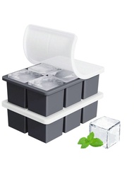 Large Ice Cube Tray For Whiskey: Amu Big Square Ice Cube Maker For Cocktail - 1Pack Silicone Old Fas