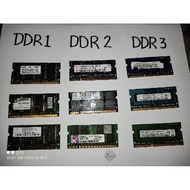 Laptop RAM DDR1, DDR2, DDR3 sodimm