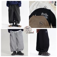 ((90~160) Lumi Deer Rice Textured Cotton Stiffness Small Label Cuffed Casual Pants/Simple Versatile 