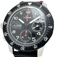 Pre-owned Sinn 103 Military Type 4 Men's Watch, Stainless Steel/Leather, Automatic, Black Dial/Black
