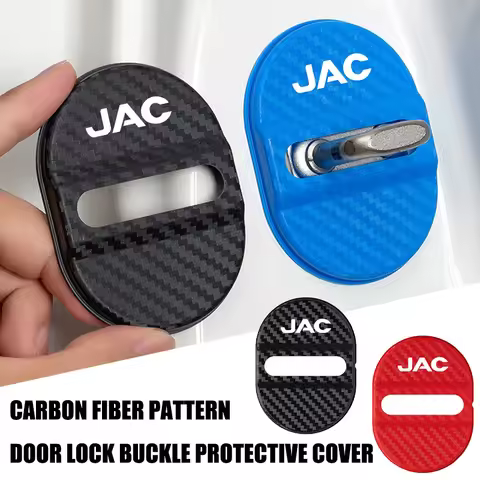 4pcs Car Door Protection Lock Cover Carbon Fiber Patterned For JAC RF8 M3 M4 X8 Plus A5 E10X QX T6 T