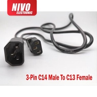 3-Pin C14 Male To C13 Female Main Power Extension Cord Lead Cable