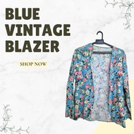 Blue Vintage Flower Woman Blazer