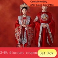 YQ61 Hanfu Ancient Costume Wedding Dress Bride Hanfu Ming Style Phoenix Coronet a Chaplet and Official Robes Wedding Clo