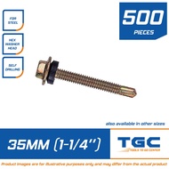 500 PCS Tekscrew 12 x 35 mm for steel or Metal Teks Screw 1-1/4 inches Tek Screw Tetanized 4.8mm x 3