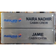 Name Tag ( MAS AIRLINES) nametAG MALAYSIA AIRLINES;NAMETAG MALAYSICABIN CREW NAME TAG stainless stee