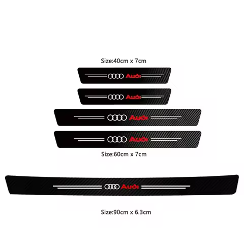 1/4/5Pcs For Audi Sline A3 B8 A1 A4 B7 A6 C7 A5 A7 A8 B9 B6 C6 Q2 Q3 Q5 Q7Leather Car Door Sill Plat