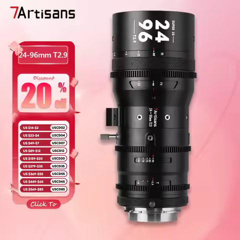 7artisans Sprite 24-96mm T2.9 S35 Frame Professional 4x Zoom Cine Camera Lens for Studio Humanities 