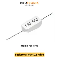 Ceramic Resistor R Chalk 5 Watt 0.5 Ohm R 5 Watt 0.5R