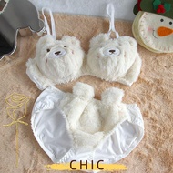 CHIC Women Lingerie Set, Plush Winter Bra & Brief Sets